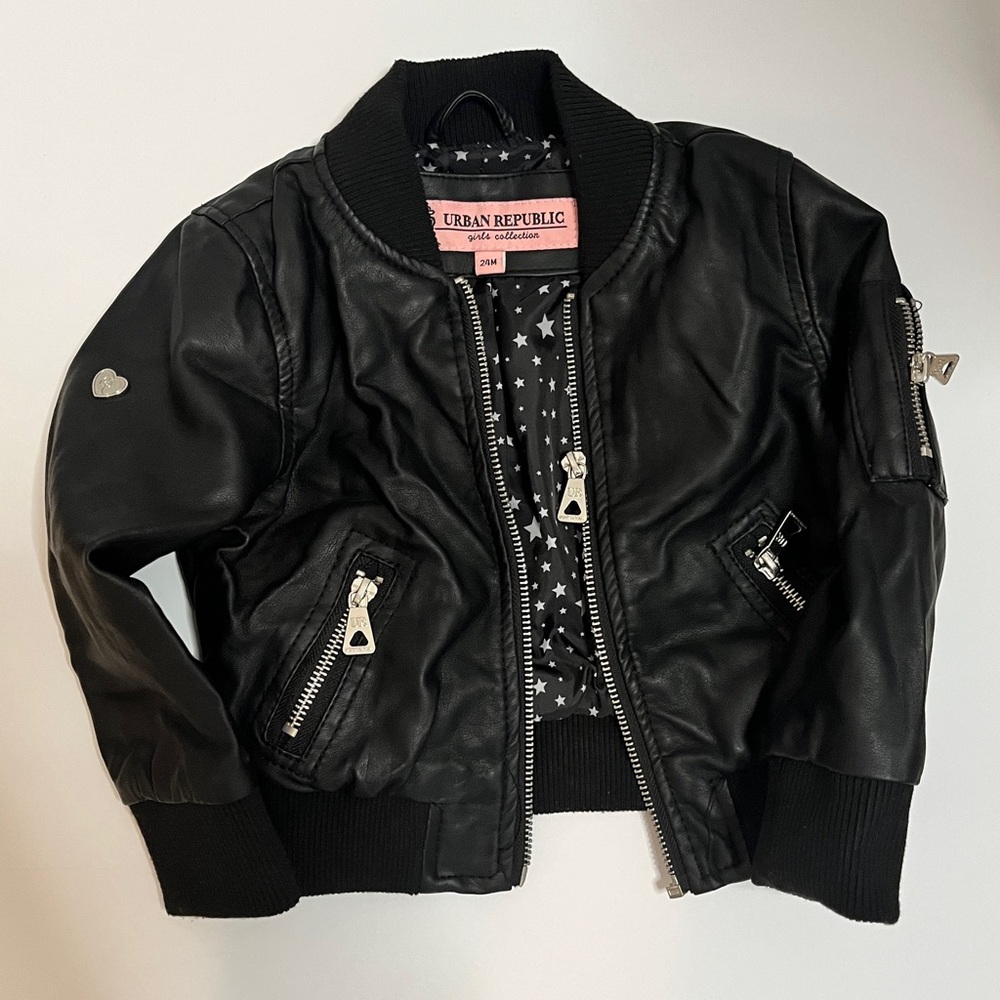 Urban Republic Black Bomber Jacket with Star Lining